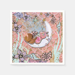 Glam Etnisch Zeemeermin Baby Shower Verjaardagsfee Servet