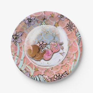 Glam Etnische Zeemeermin Baby Shower Verjaardagsfe Papieren Bordje