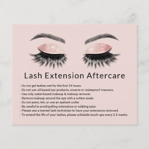 Glam Eyelash Extensions Makeup Artiest Aftercare Flyer