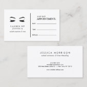 Glam Eyelashes Black and White Appointment Card Afsprakenkaartje (Voorkant / Achterkant)