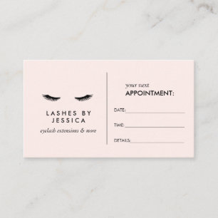Glam Eyelashes Black en Pink Appointment Card Afsprakenkaartje