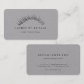 Glam Eyelashes Carte de visite de texte gris (Devant / Derrière)