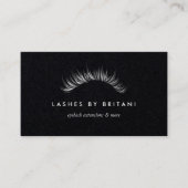 Glam Eyelashes Carte de visite texte blanc (Devant)