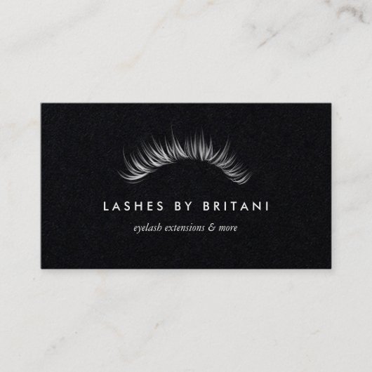Glam Eyelashes Carte de visite texte blanc (Devant)