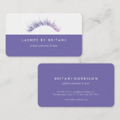 Glam Eyelashes Carte de visite texte blanc (Devant / Derrière)