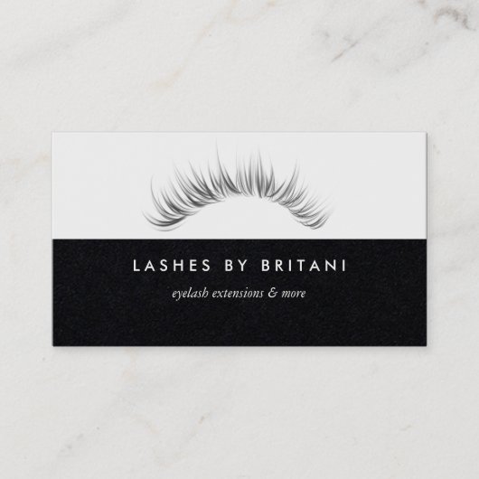 Glam Eyelashes Carte de visite texte blanc (Devant)