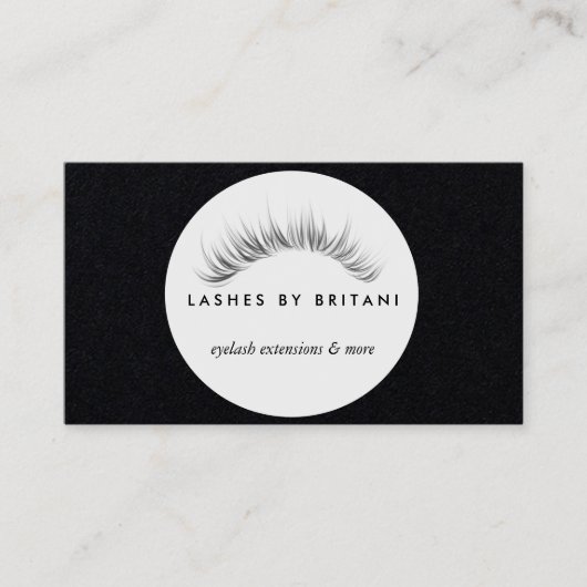Glam Eyelashes Carte de visite texte blanc (Devant)