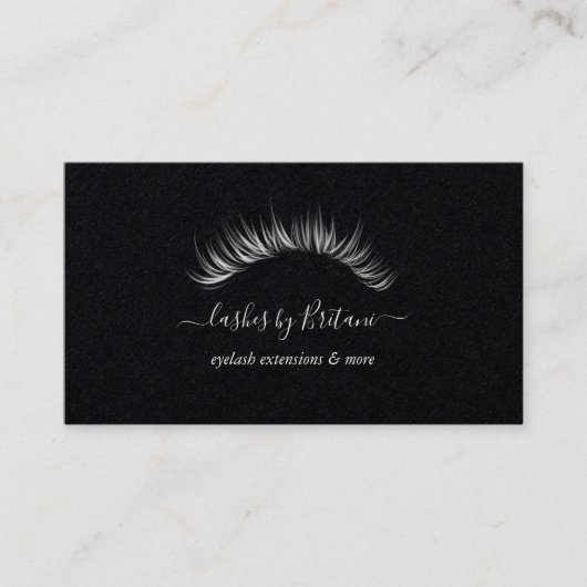 Glam Eyelashes Carte de visite texte blanc (Devant)