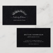 Glam Eyelashes Carte de visite texte blanc (Devant / Derrière)