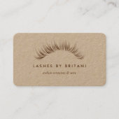 Glam Eyelashes Carte de visite texte marron (Devant)