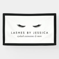 Glam Eyelashes Classic Bannière noir et blanc
