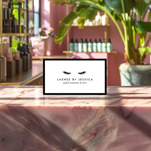 Glam Eyelashes Classic Black en White Visitekaartje