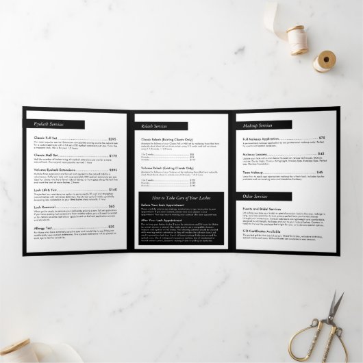 Glam Eyelashes Extensions Salon Brochure (Intérieur)