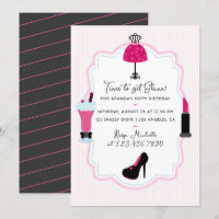 Glam Fashion Diva Anniversaire Fête Invitation