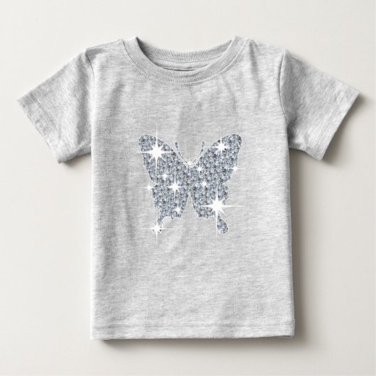 Glam faux diamant sparkle butterfly on grijs (Voorkant)