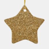 Glam Faux Glitter Keramisch Ornament (Achterkant)