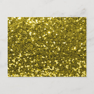 Glam Faux Gold Glitter Sparkle Print Briefkaart
