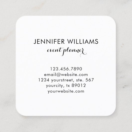 Glam Faux Gold Glitter Square Visitekaartje (Achterkant)