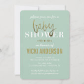 Glam Faux Gold Moderne Baby Shower Invitations (Devant)