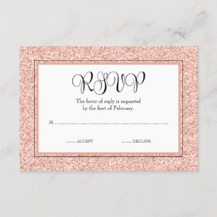 Glam Faux Parties scintillant Rose Gold RSVP