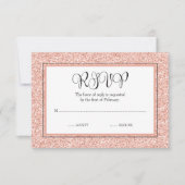 Glam Faux Parties scintillant Rose Gold RSVP (Devant)