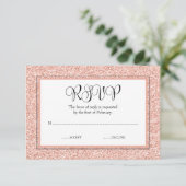 Glam Faux Parties scintillant Rose Gold RSVP (Debout devant)