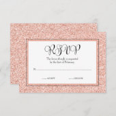 Glam Faux Parties scintillant Rose Gold RSVP (Devant / Derrière)