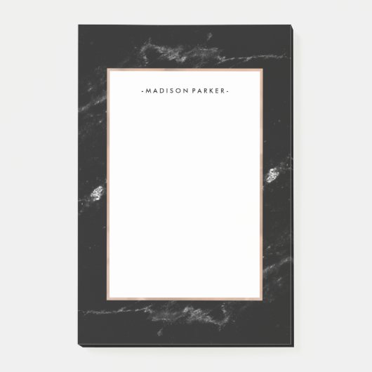 Glam Faux Roos Gold en zwarte marmer Post-it® Notes (Voorkant)
