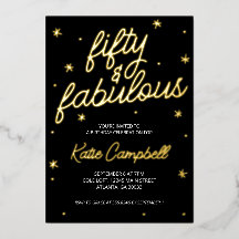 Glam Fifty and Fabulous Script 50ste verjaardag fo