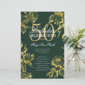 Glam Floral 50e Anniversaire Programme Gold Green  (Debout devant)