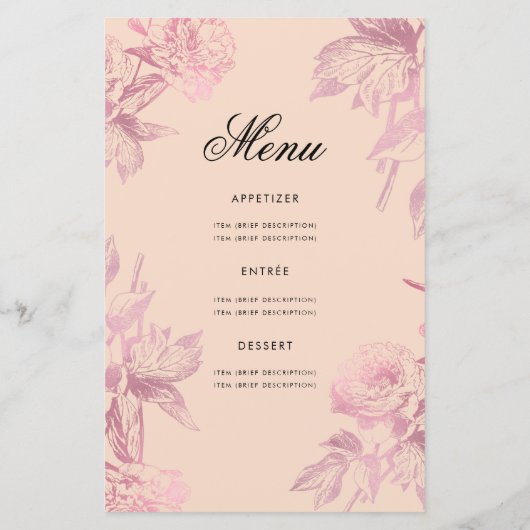 Glam Floral 70e anniversaire Programme Rose Gold B (Dos)