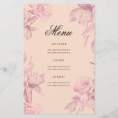 Glam Floral 70th Birthday Programme Roos Gold Blus (Achterkant)