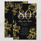 Glam Floral 80e Anniversaire Programme Gold Black  (Devant / Derrière)