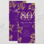 Glam Floral 80e Anniversaire Programme Gold Purple (Devant / Derrière)