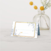 Glam Flowers Gold Lijst Wedding Place Card (Voorkant)