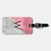 Glam Folie Kijk Monogrammen Bagagelabel (Voorkant horizontaal)