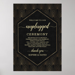 Glam Gatsby 20s Unplugged Huwelijksceremonie Bord Poster