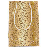Glam Geel Goud Glitter Luipaard Medium Cadeauzakje (Voorkant)