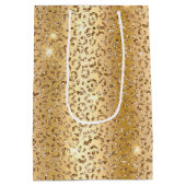 Glam Geel Goud Glitter Luipaard Medium Cadeauzakje (Achterkant)