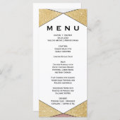 Glam Geometric Diamond Dinner Menu Kaart (Voorkant / Achterkant)