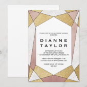 Glam Geometric Diamond Lingerie Shower Kaart (Voorkant / Achterkant)