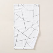 Glam géométrique blanc gris argent #1 (Faux Foil) (Serviette à main)