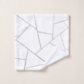 Glam géométrique blanc gris argent #1 (Faux Foil) (Gant de toilette)