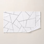 Glam géométrique blanc gris argent #1 (Faux Foil) (Serviette à main)