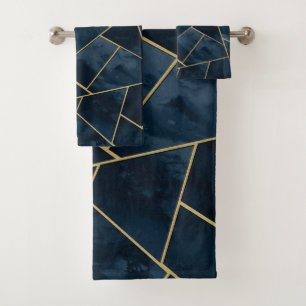 Glam géométrique en or bleu de la marine de nuit
