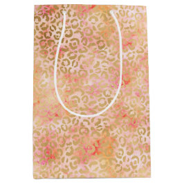 Glam Girale Peach roze Blush leopard print Medium Cadeauzakje