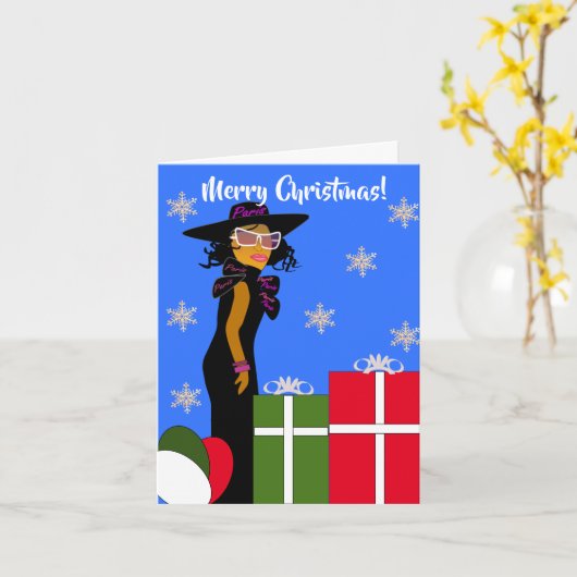 Glam Girl American-kerstkaart Kaart (Gele Bloem)