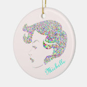 Glam girl met hart keramisch ornament (Links)
