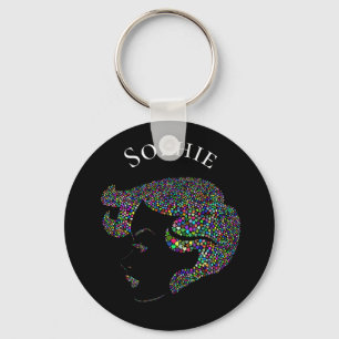 Glam girl met hartige persoonlijke naam sleutelhanger