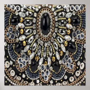 glam girly art déco or noir bohème